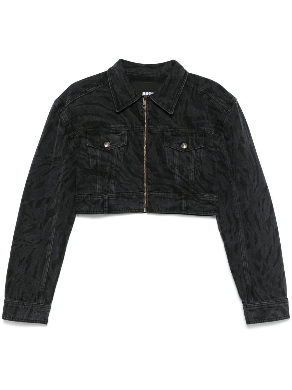 ROTATE BIRGER CHRISTENSEN zebra-print denim jacket – Black