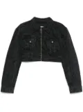 ROTATE BIRGER CHRISTENSEN zebra-print denim jacket - Black