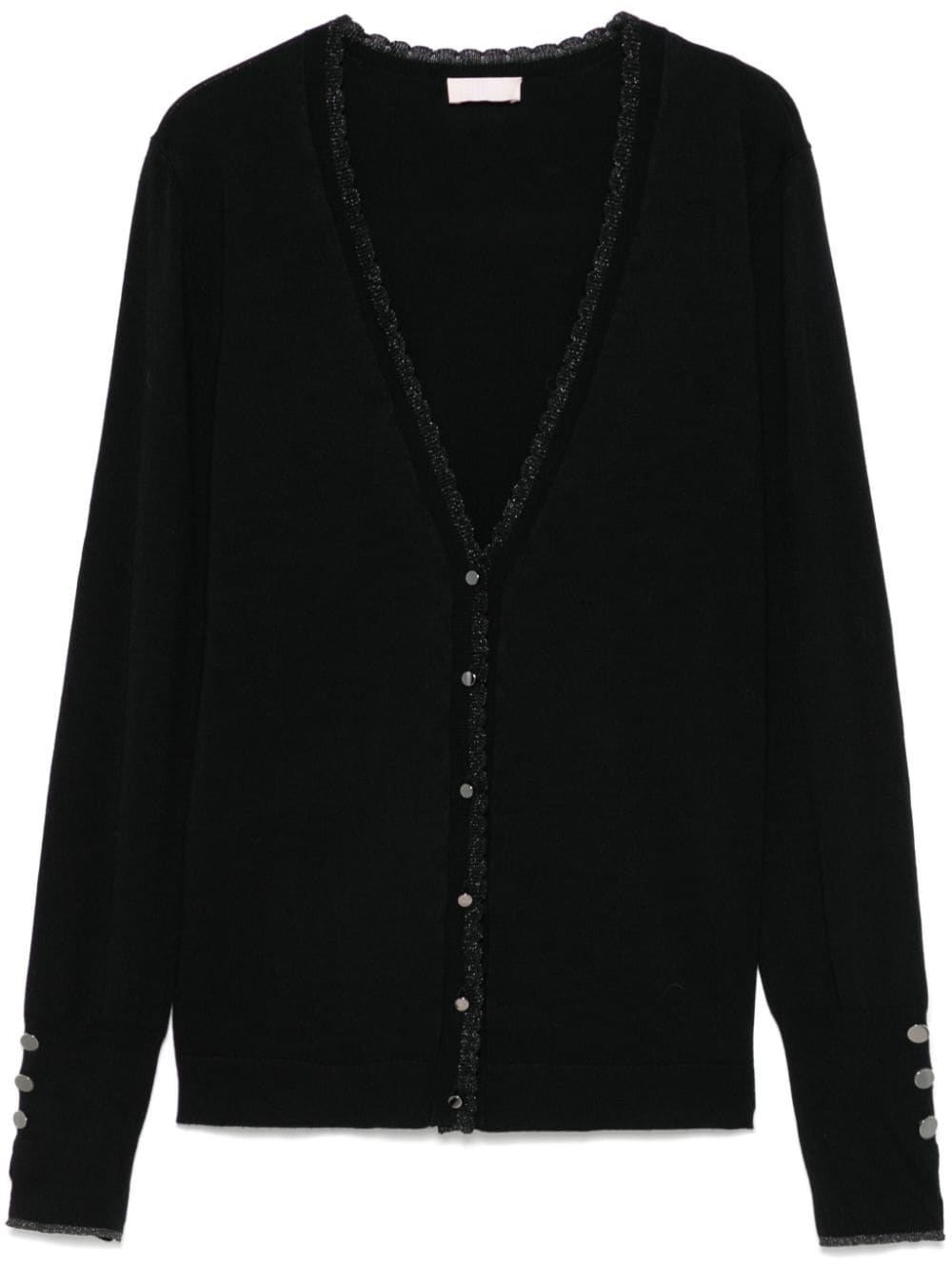 Shop Liu •jo Button-up Cardigan In Black