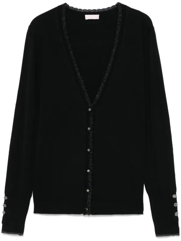 Cardigan LIU-JO Neuf (sans étiquettes) - Taille 40-44 - En Laine Beige Et Gris Rayé
