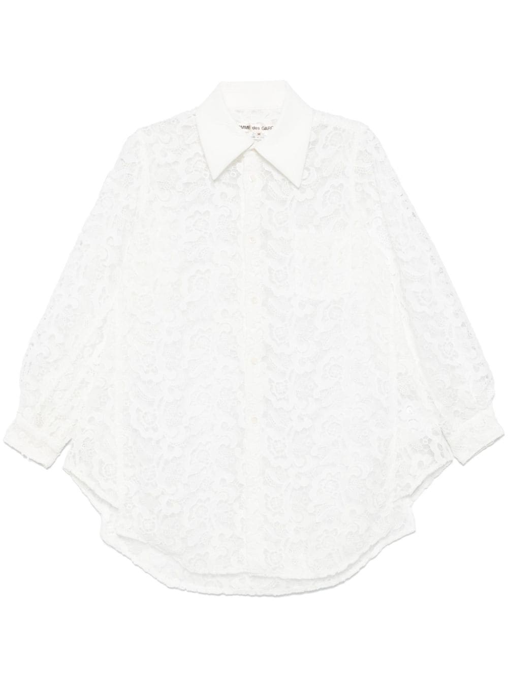 Shop Comme Des Garçons Guipure-lace Shirt In White