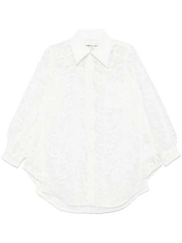 Comme Des Garçons guipure-lace Shirt | White | FARFETCH AO