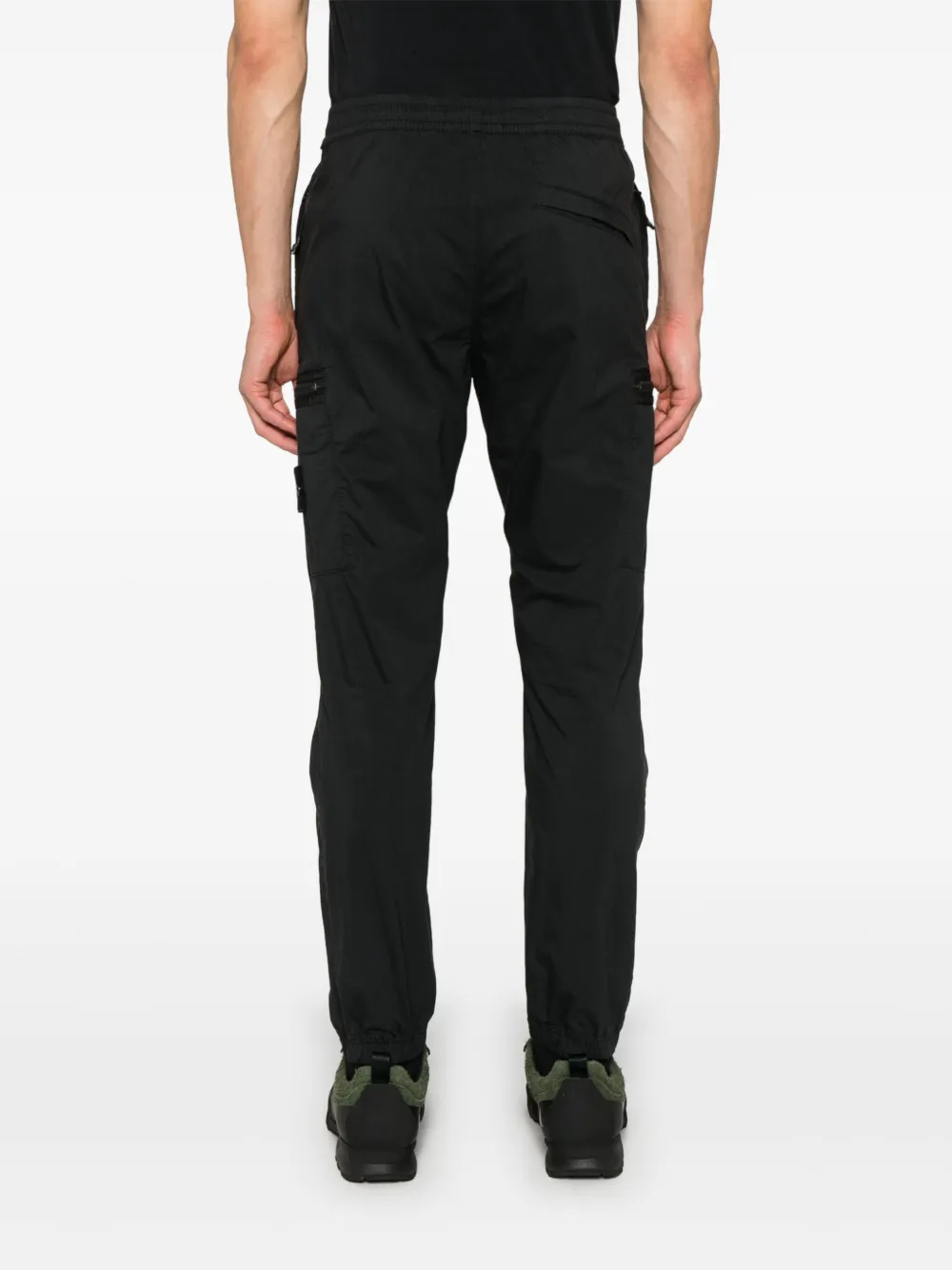Stone Island Broek met Compass-logopatch Zwart