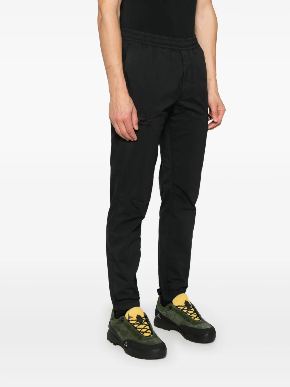 Stone Island Broek met Compass-logopatch Zwart