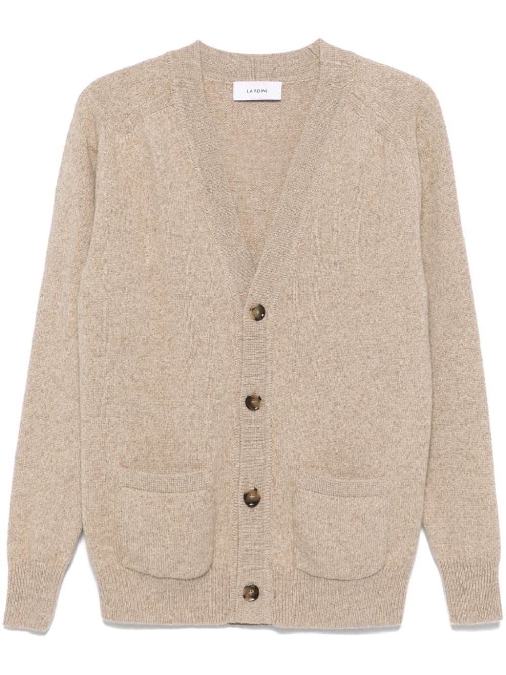 Shop Lardini Mélange-effect Cardigan In Neutrals