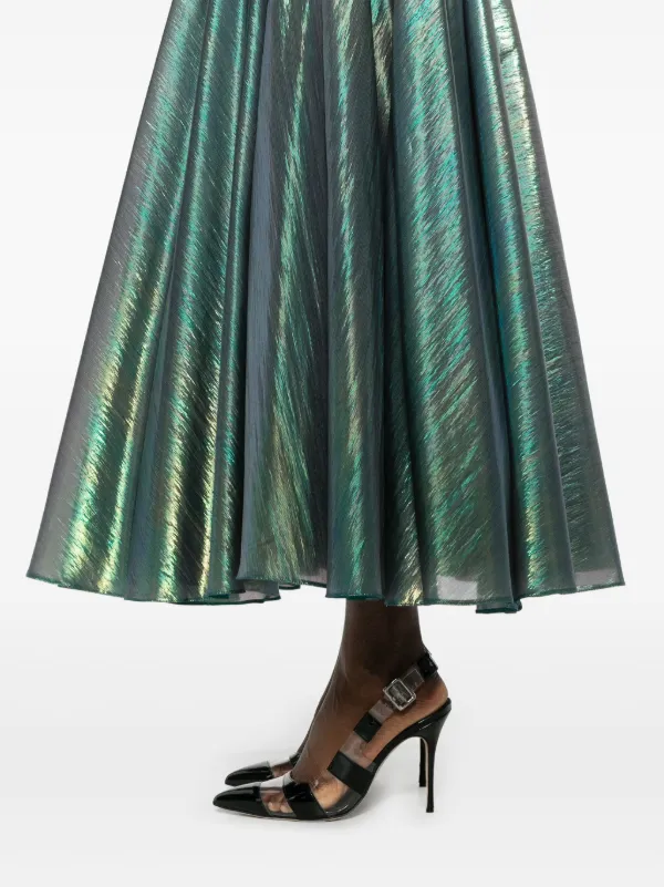 NISSA Chiffon Lamé Maxi Dress | Black | FARFETCH GE