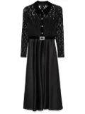 NISSA crystal-embellished taffeta midi dress - Black