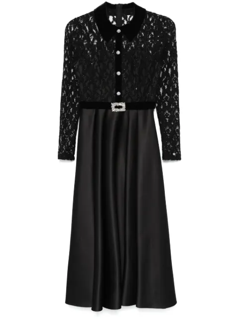 NISSA vestido midi con detalles de cristal