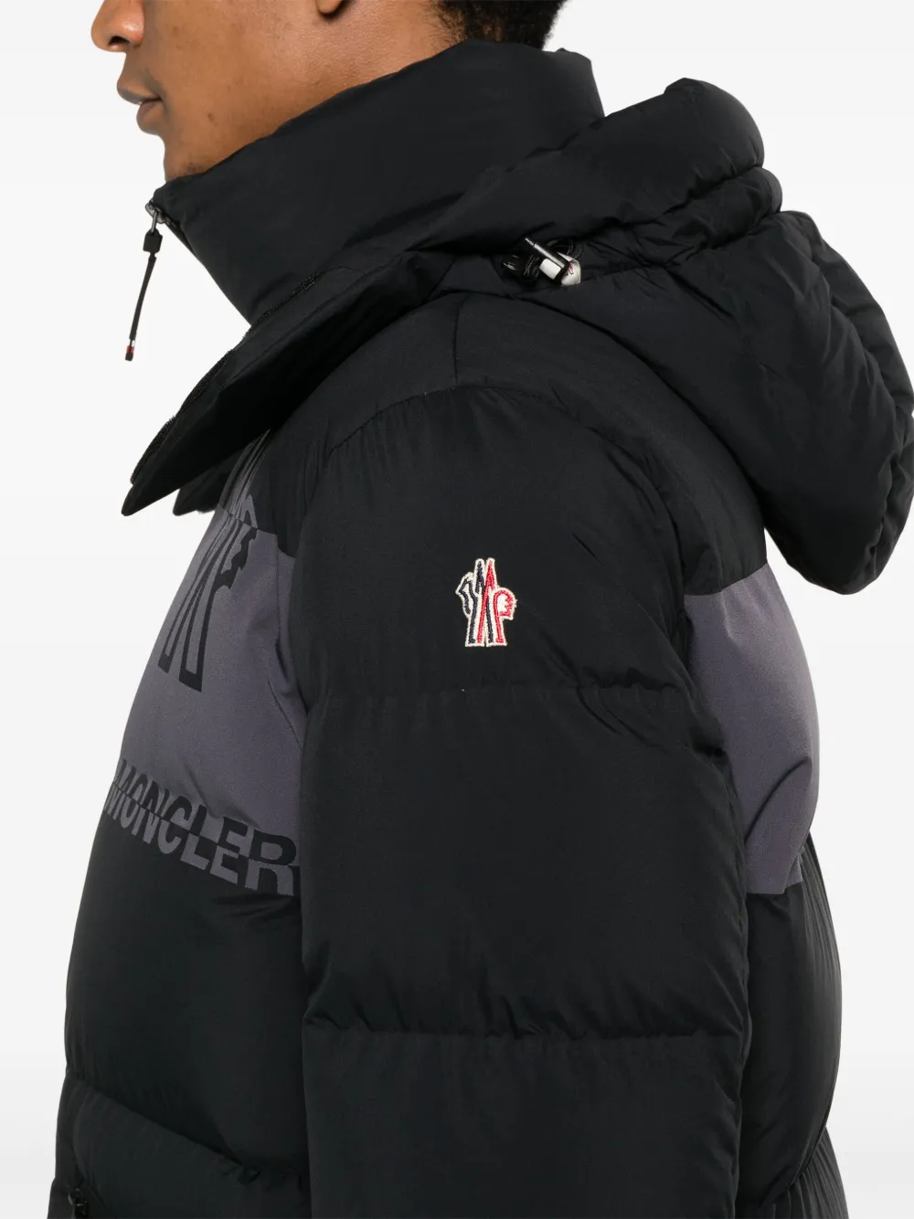 Moncler Grenoble Gewatteerd jack met capuchon Zwart