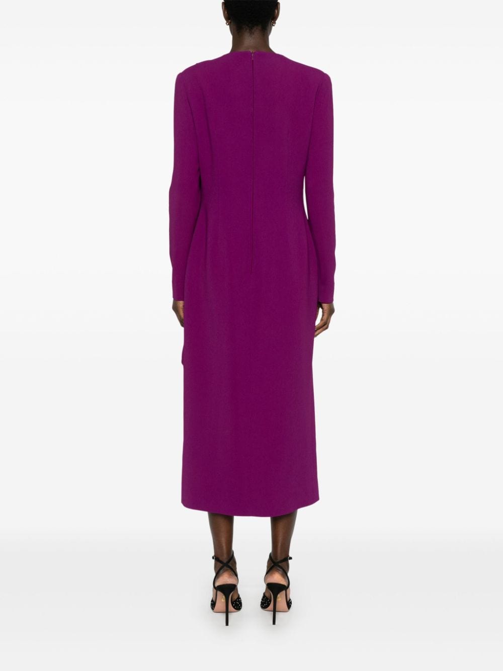 Shop Elie Saab Cady Midi Dress In Purple