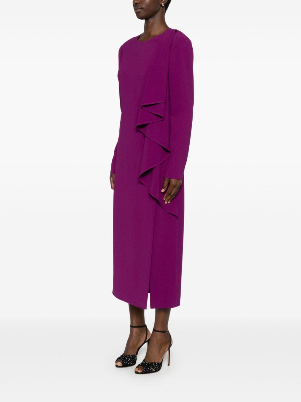 Shop Elie Saab Cady Midi Dress In Purple