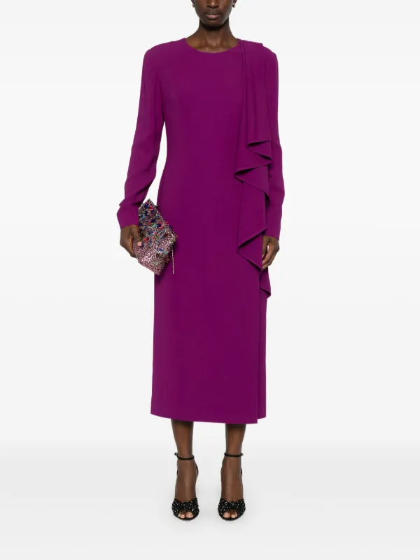 Elie Saab Cady Midi Dress | Purple | FARFETCH Elie Saab Cady Midi Dress | Purple | FARFETCH