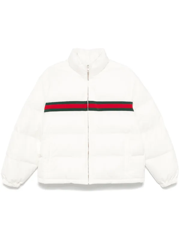 ジャケット GUCCI Women Jackets 828620 WHITE Gucci Twill Puffer Jacket | White | FARFETCH