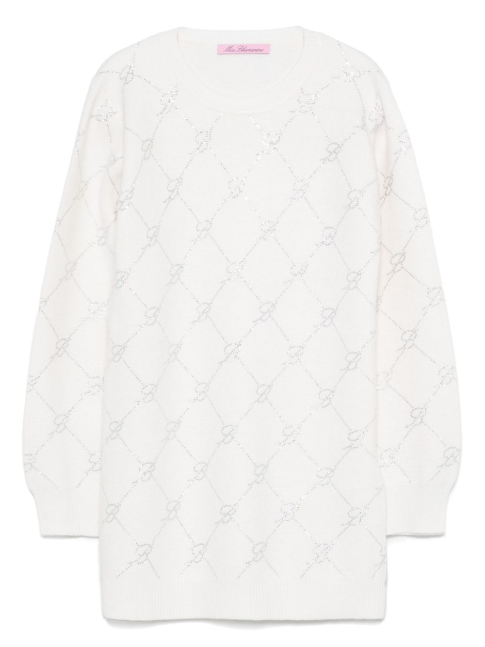 Miss Blumarine crystal-logo sweater - White