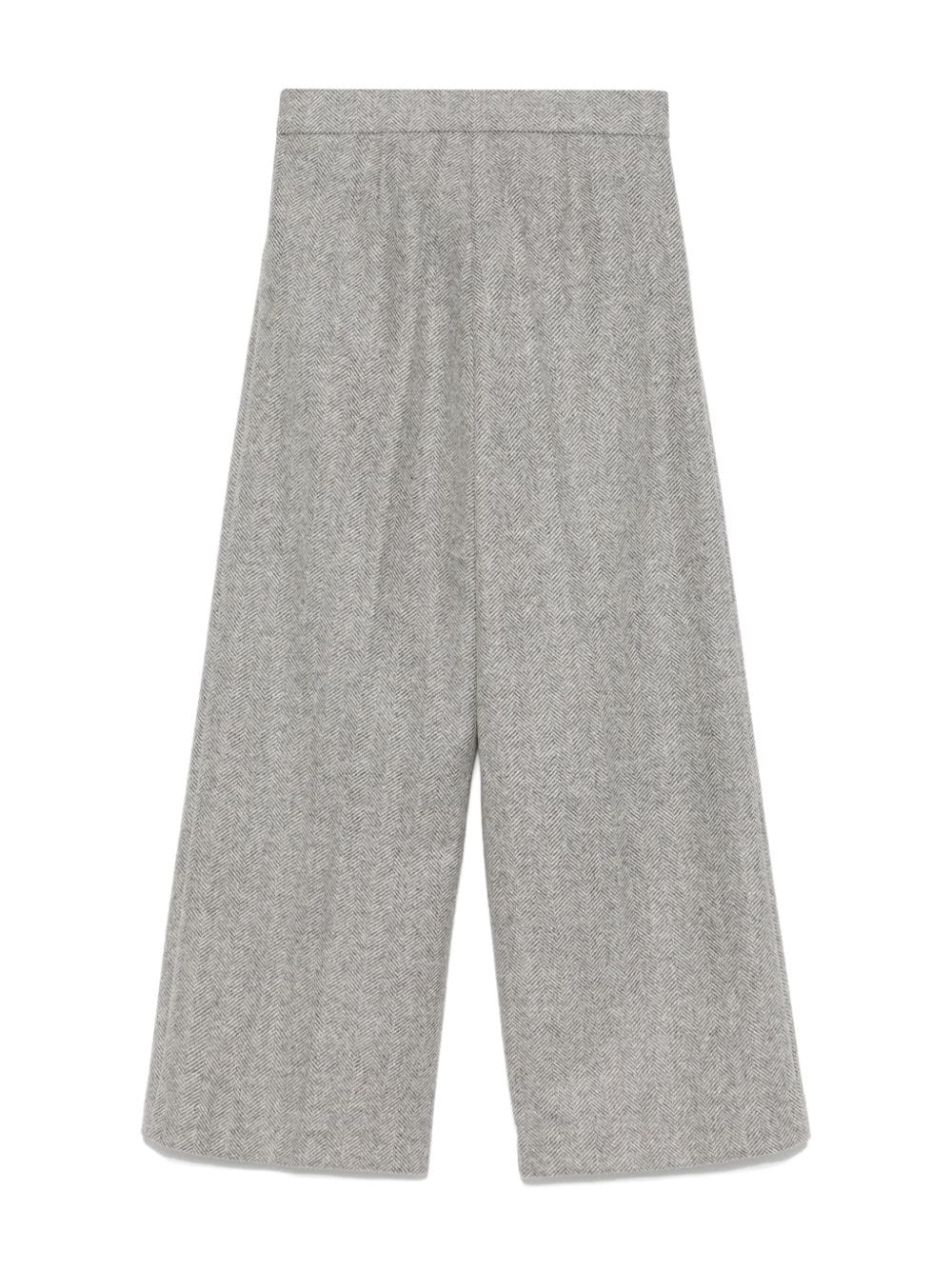 Elisabetta Franchi La Mia Bambina herringbone trousers - Grijs