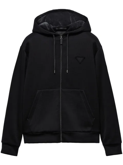 Prada jersey-texture hoodie