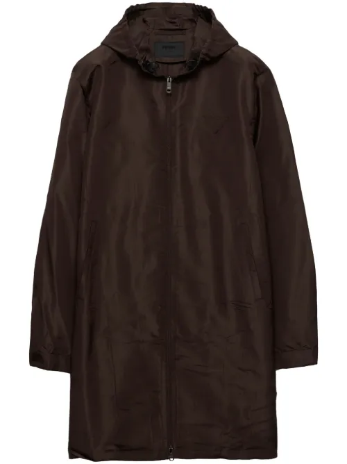 Manteau en soie à capuche - Prada - Modalova