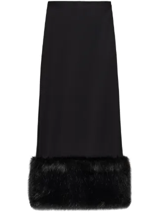 Prada Stretch Jersey Skirt | Black | FARFETCH AZ