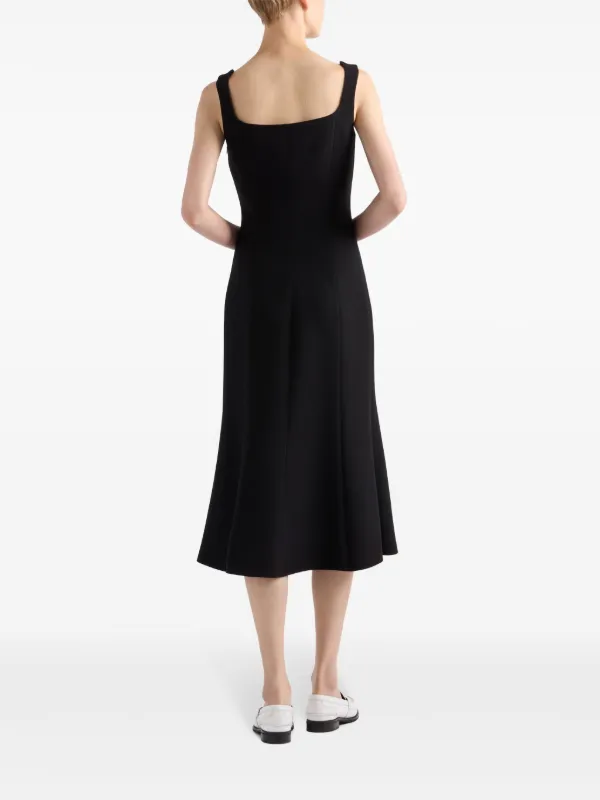 Prada Cady Midi Dress | Black | FARFETCH