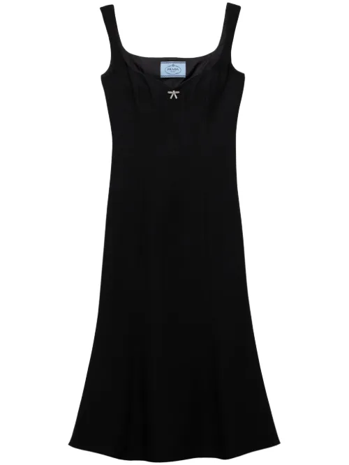 Robe mi-longue à manches courtes - Prada - Modalova