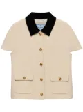 Prada velvet-collar jacket - Neutrals