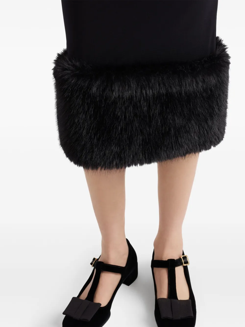 Prada Jersey midi-jurk Zwart