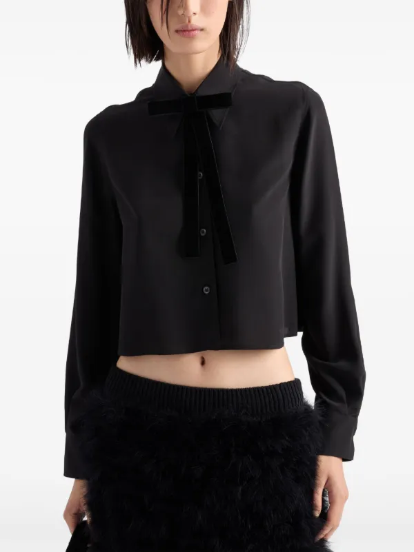 Prada リボンディテール シャツ | ブラック | FARFETCH JP