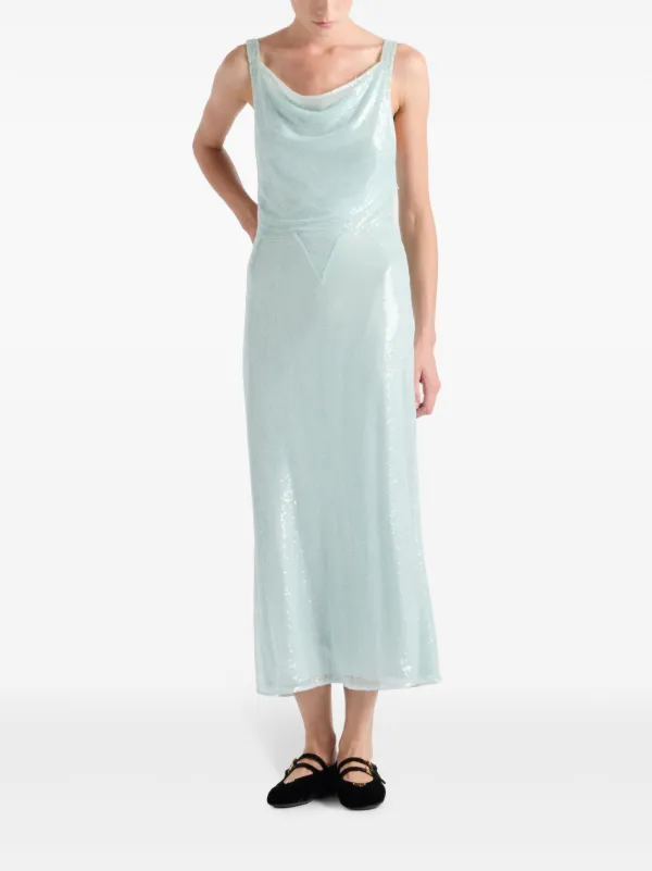 Prada Sequined Maxi Dress | Green | FARFETCH EE