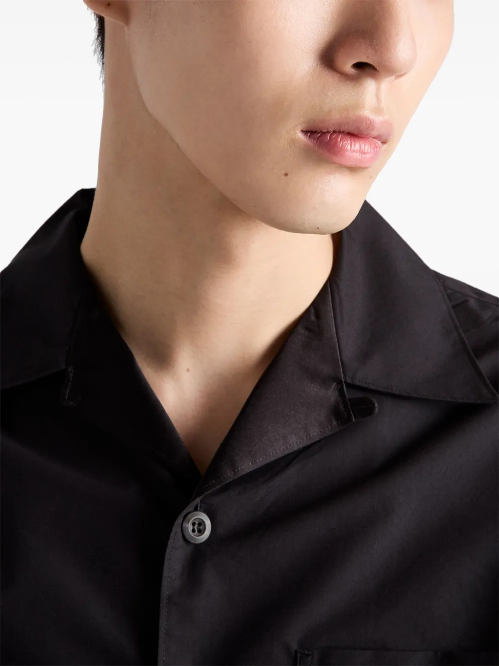Prada Technical Cotton short-sleeved Shirt | Black | FARFETCH Prada Technical Cotton short-sleeved Shirt | Black | FARFETCH