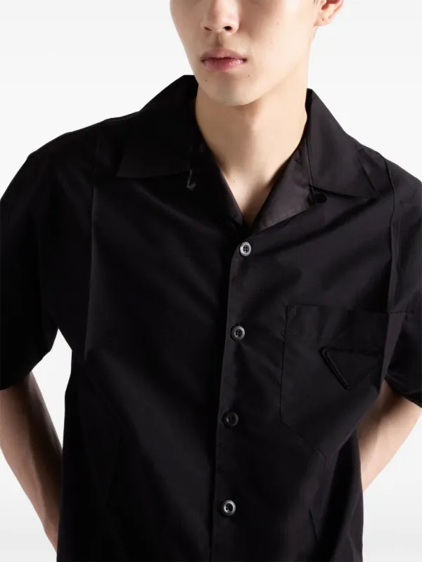 Prada Technical Cotton short-sleeved Shirt | Black | FARFETCH Prada Technical Cotton short-sleeved Shirt | Black | FARFETCH