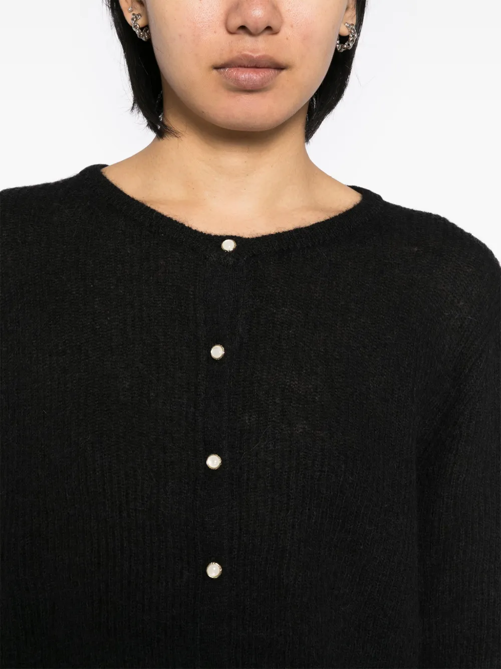 Shop Reformation Cece Cardigan In Black