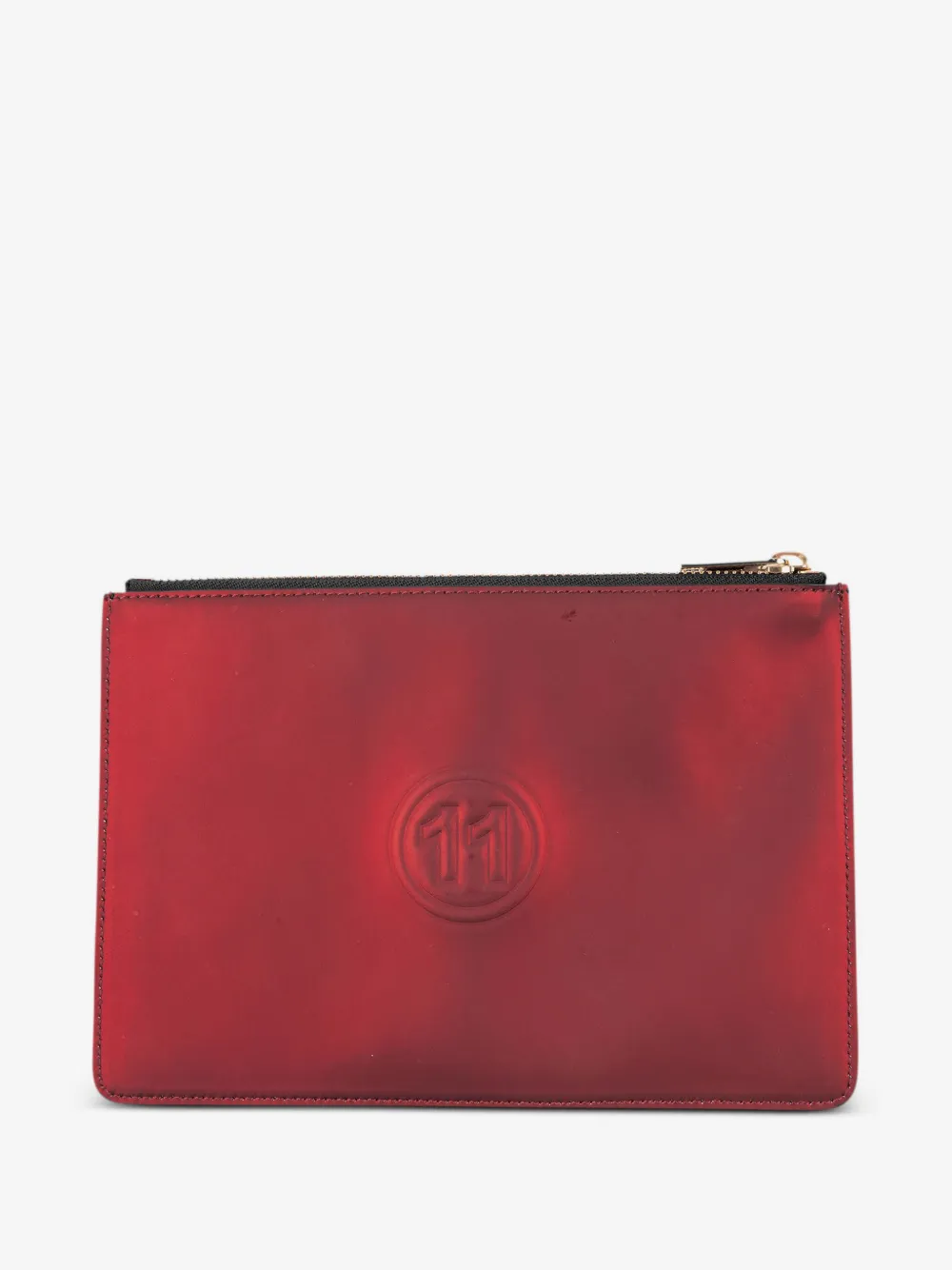 metallic leather clutch