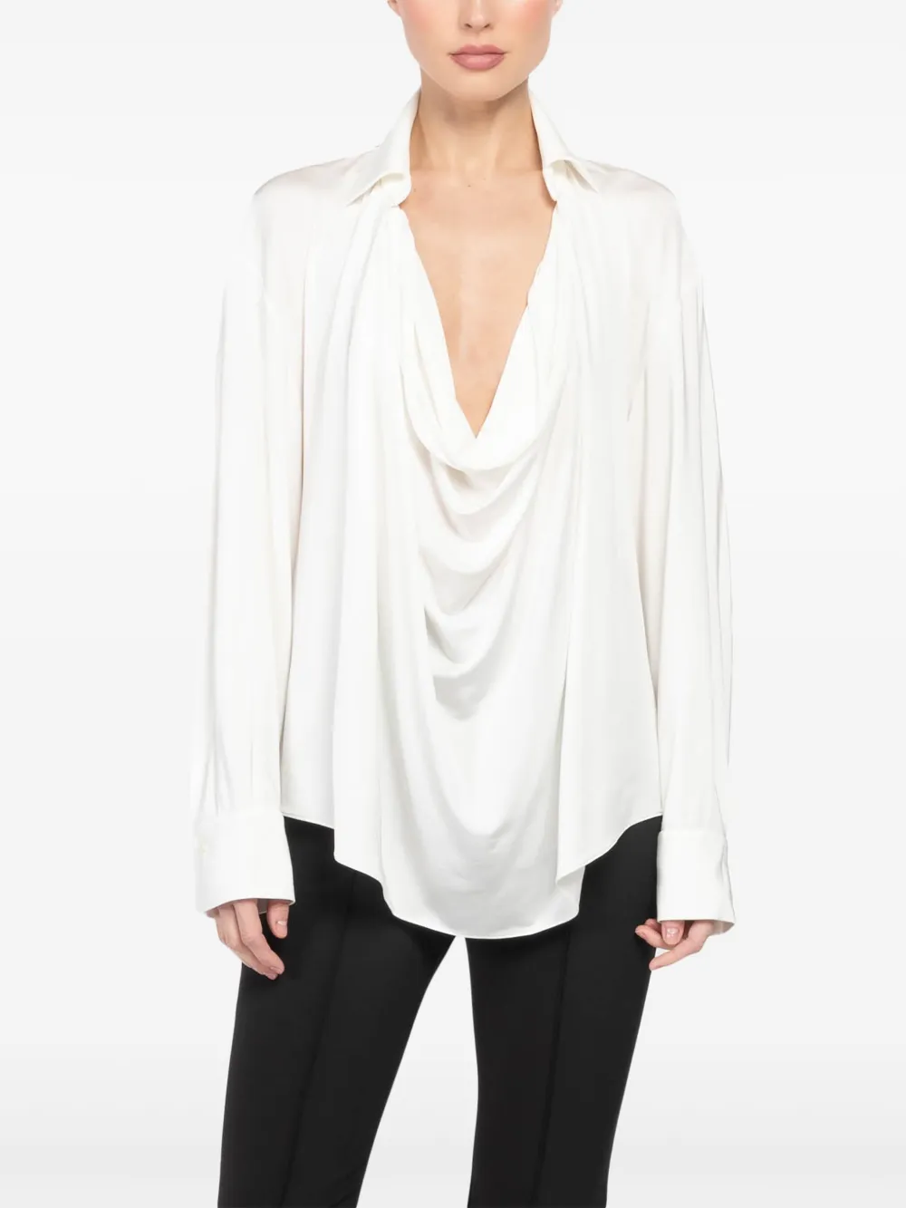 Magda Butrym Gedrapeerde blouse Wit
