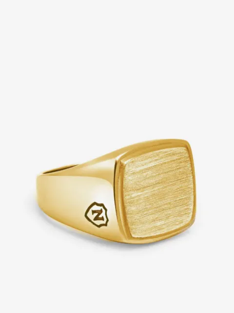 Nialaya Jewelry anillo de sello cepillado