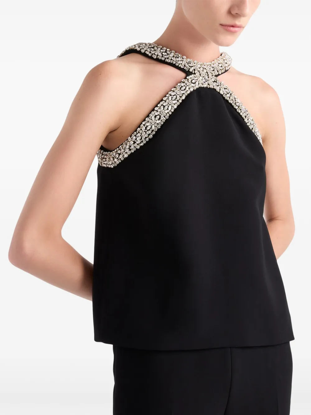 Prada Blouse verfraaid met kristallen Zwart
