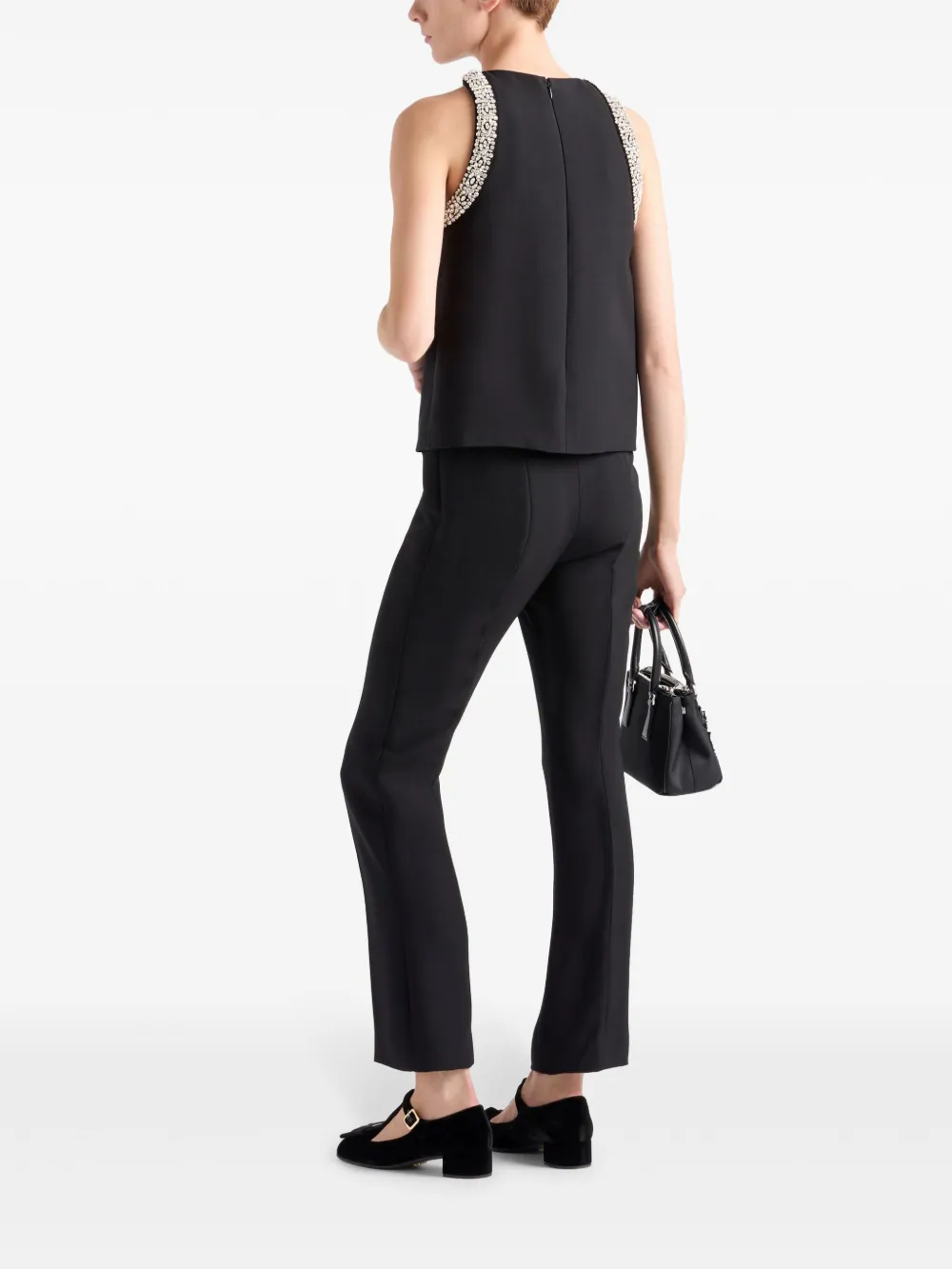 Prada Blouse verfraaid met kristallen Zwart