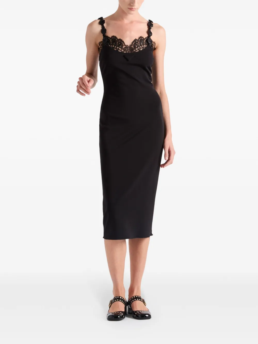 Prada Interlock crêpe jurk - Zwart