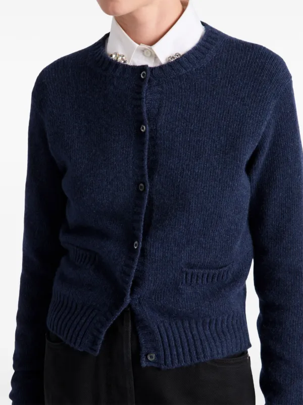 PRADA　wool & cashmere cardigan　NAVY Prada Cashmere Cardigan | Blue | FARFETCH PT