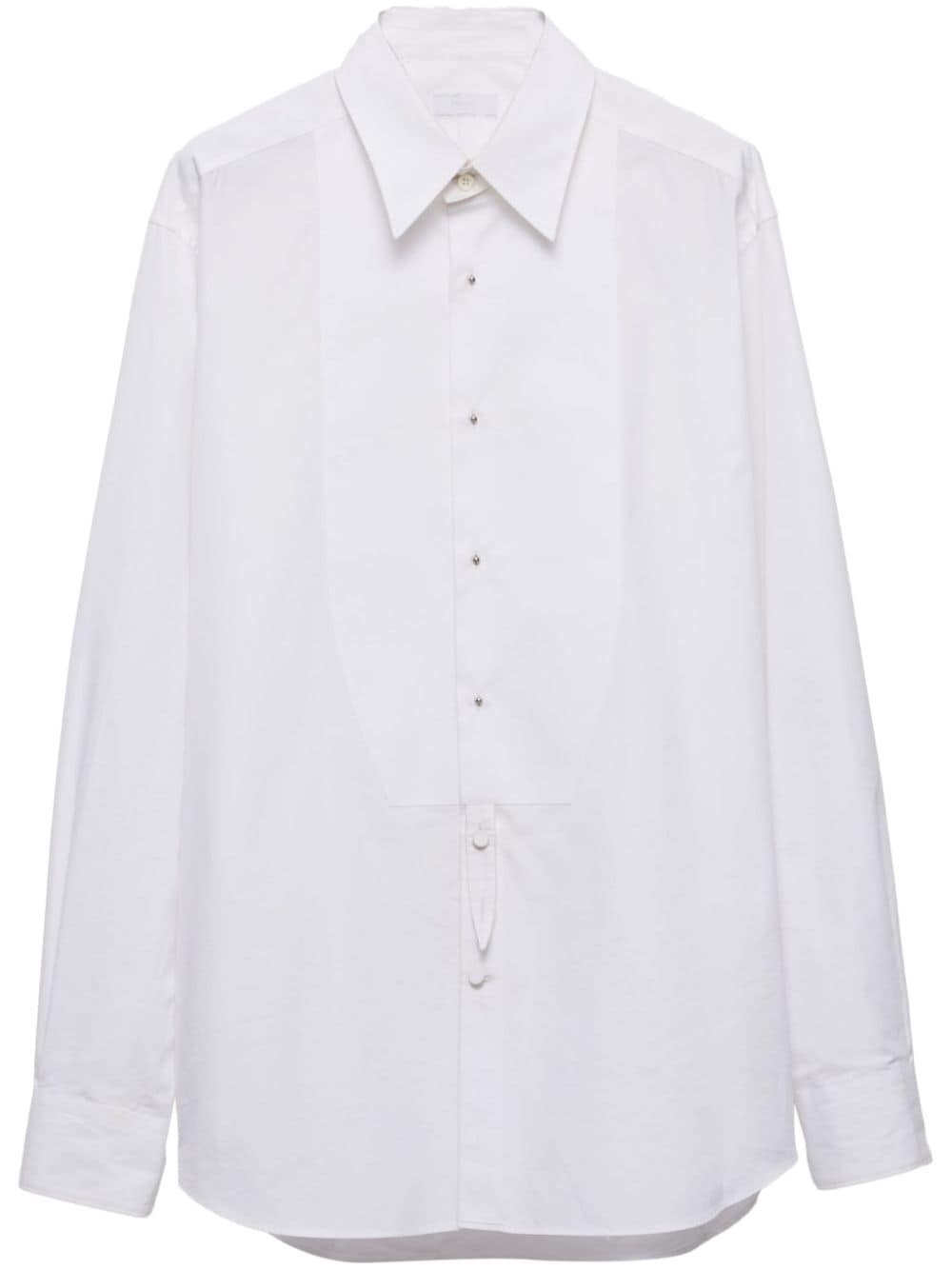 Shop Prada Cotton Shirt In Weiss