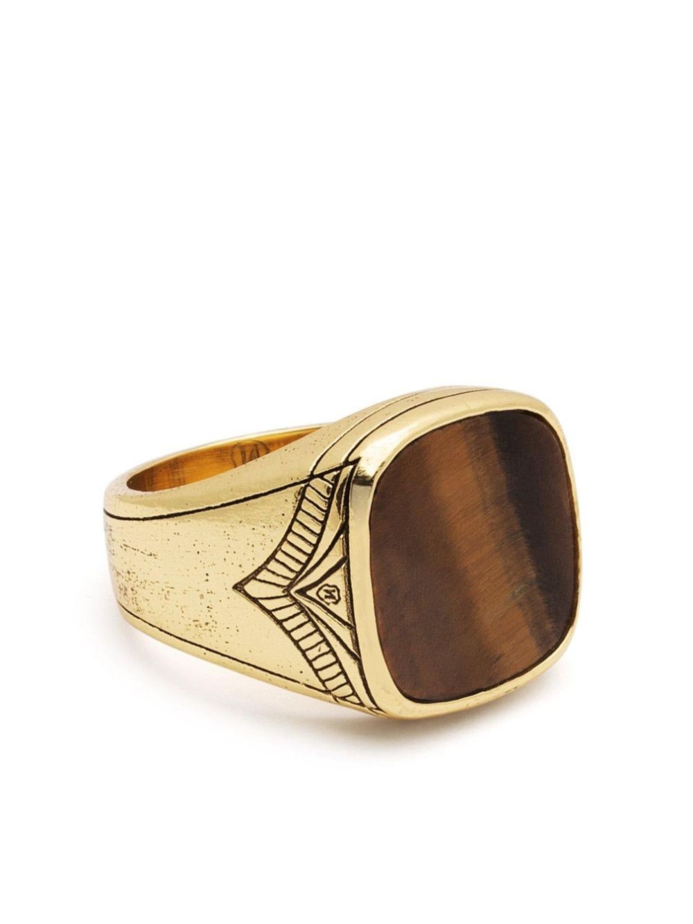 Nialaya Jewelry tiger eye signet ring - Gold