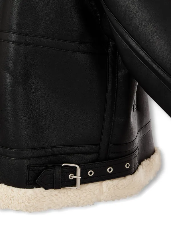 STUDIO TOMBOY Shearling Jacket | Black | FARFETCH
