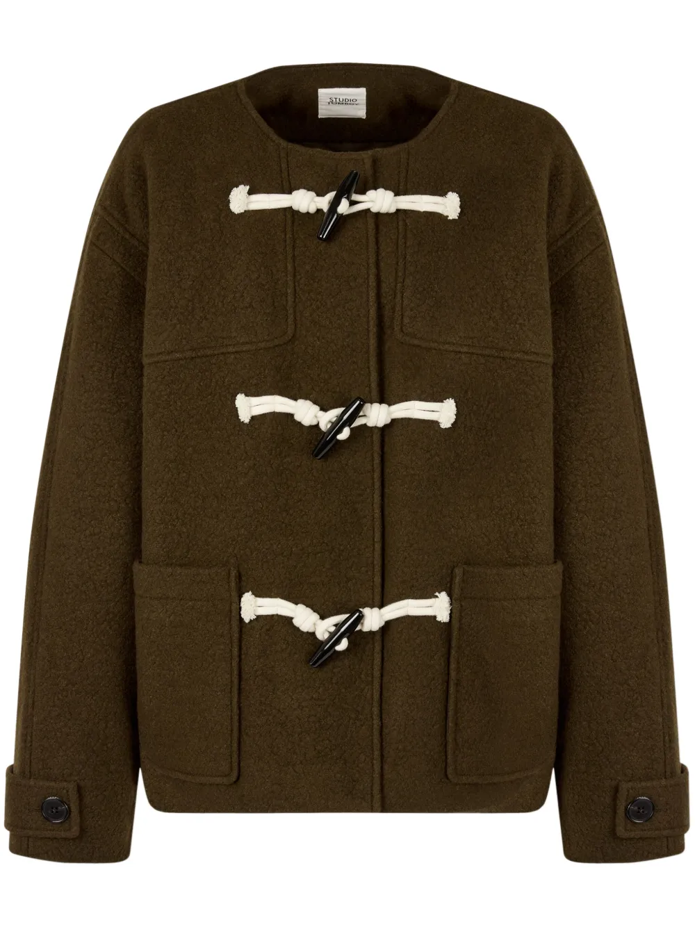 STUDIO TOMBOY toggle-fastening round-neck jacket | Brown | Image 1