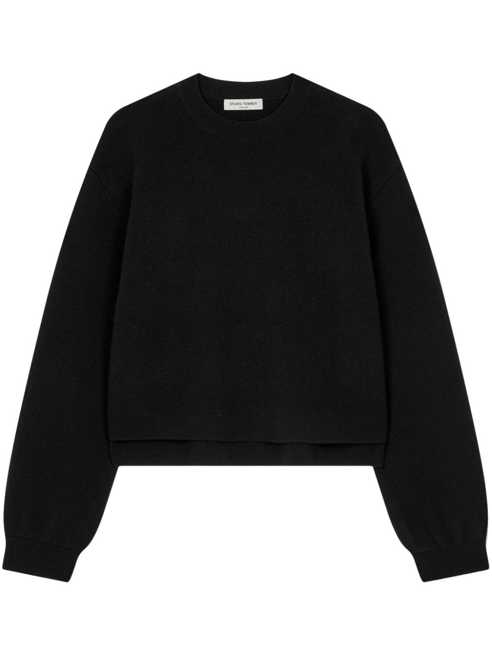 double-weave crew neck sweater