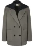 STUDIO TOMBOY detachable-knitted patch coat - Grey