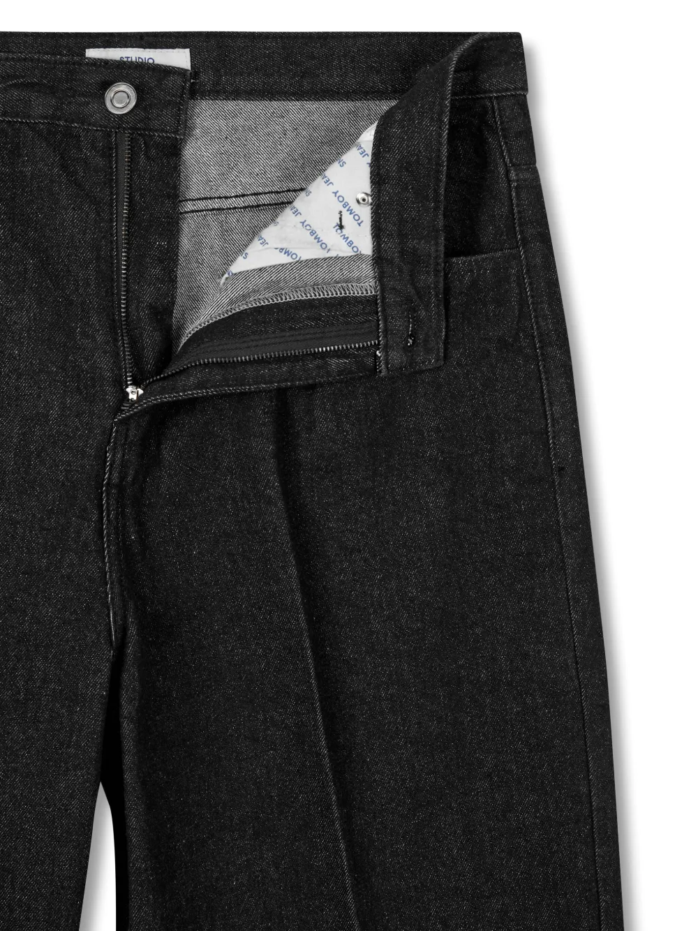 STUDIO TOMBOY Geplooide katoenen jeans Zwart