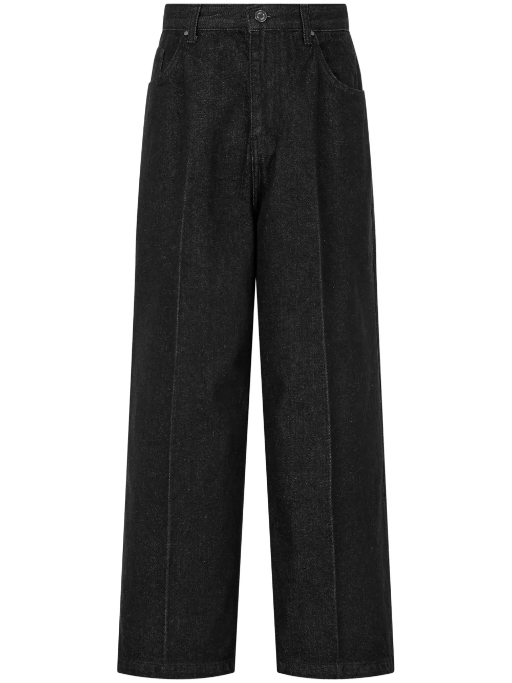 STUDIO TOMBOY Geplooide katoenen jeans Zwart