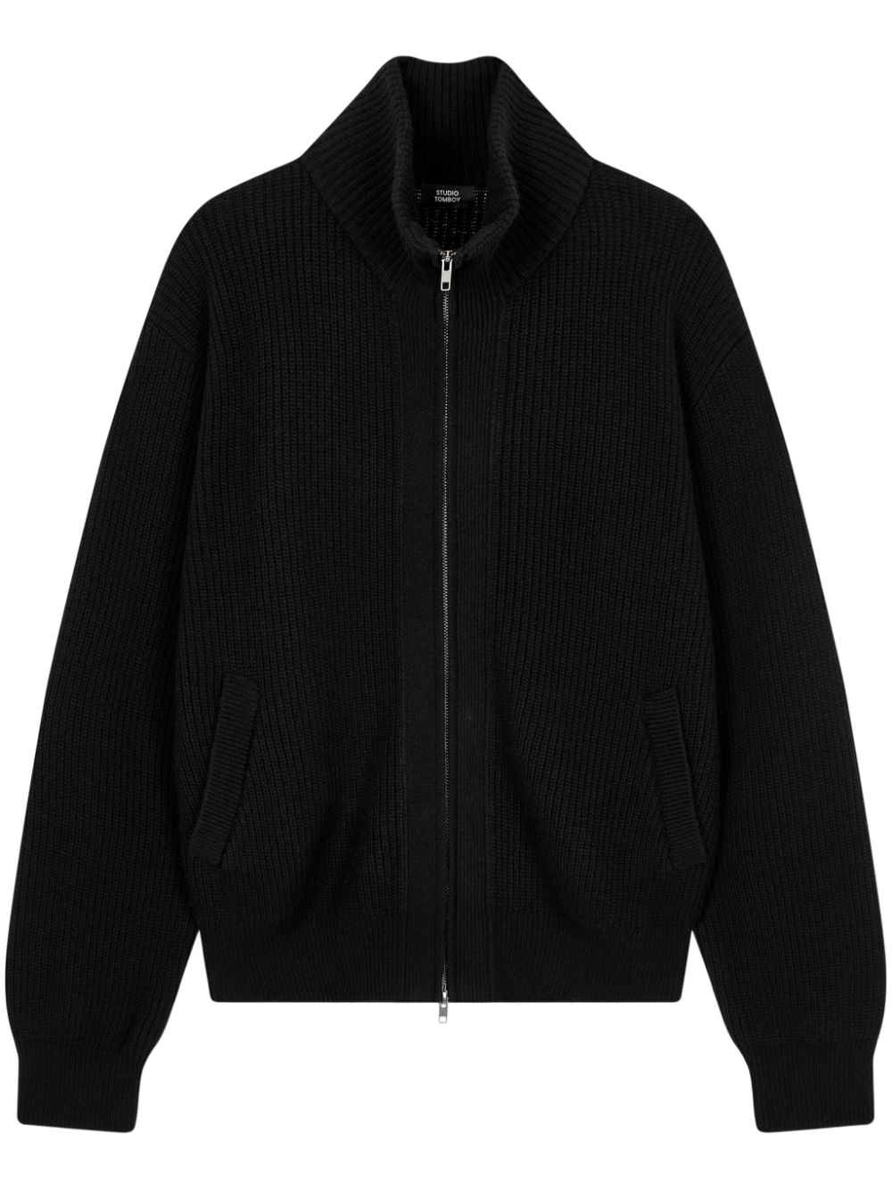 two-way zip-up cardigan