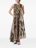 Biyan patchwork floral-print maxi dress - Brown