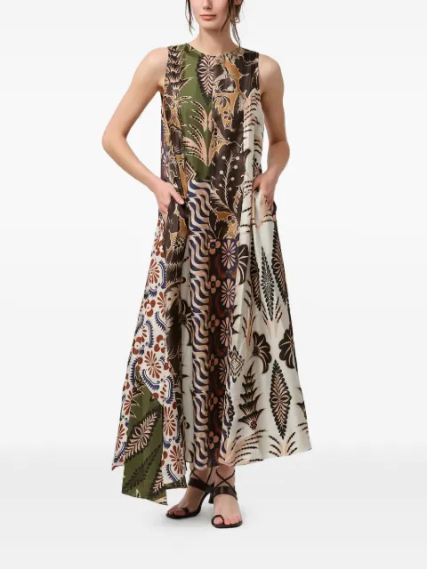 Biyan patchwork floral-print maxi dress