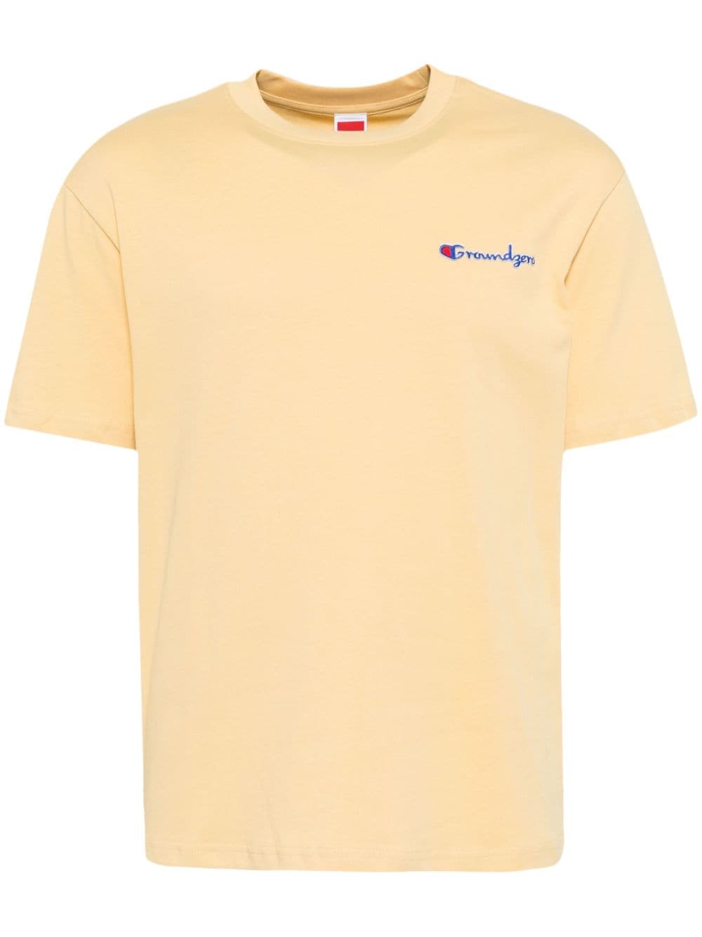 Shop Ground Zero Logo Print Cotton T-shirt In Yellow